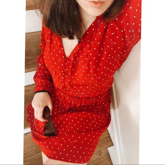 Rails Dresses & Skirts - rails jasmine scarlett white mini dots dress sz L